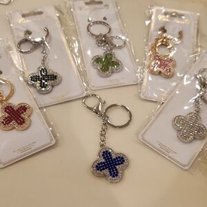 Elegant Silver and Blue Keychain